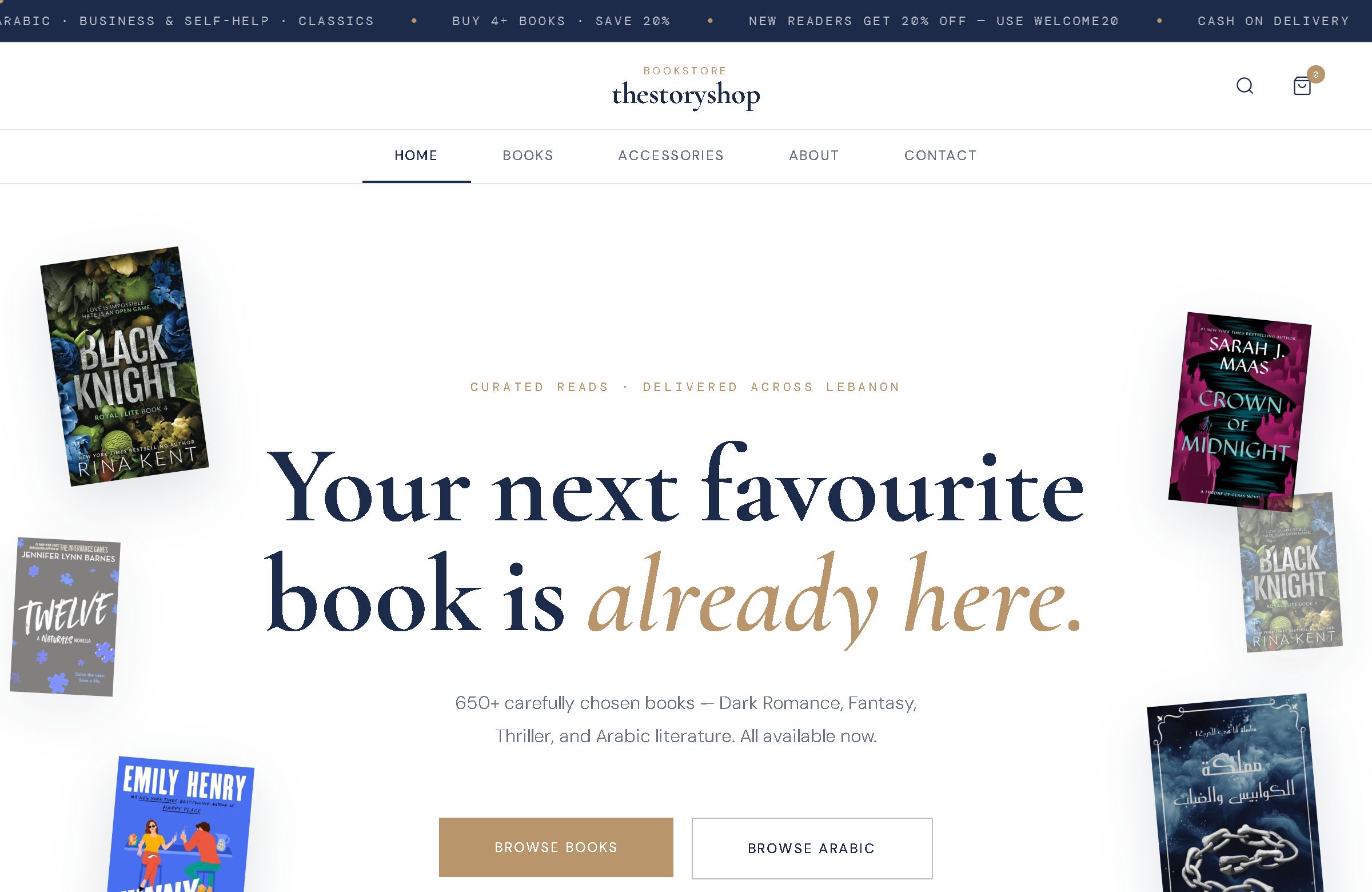 The Story Shop bookstore, live, with its full catalogue online